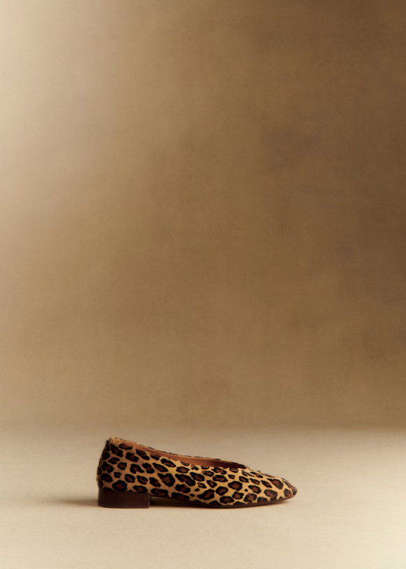 Matilda Low Ballerinas - Leopard  - Pony effect  cowhide leather - Sézane | Sezane Paris - US