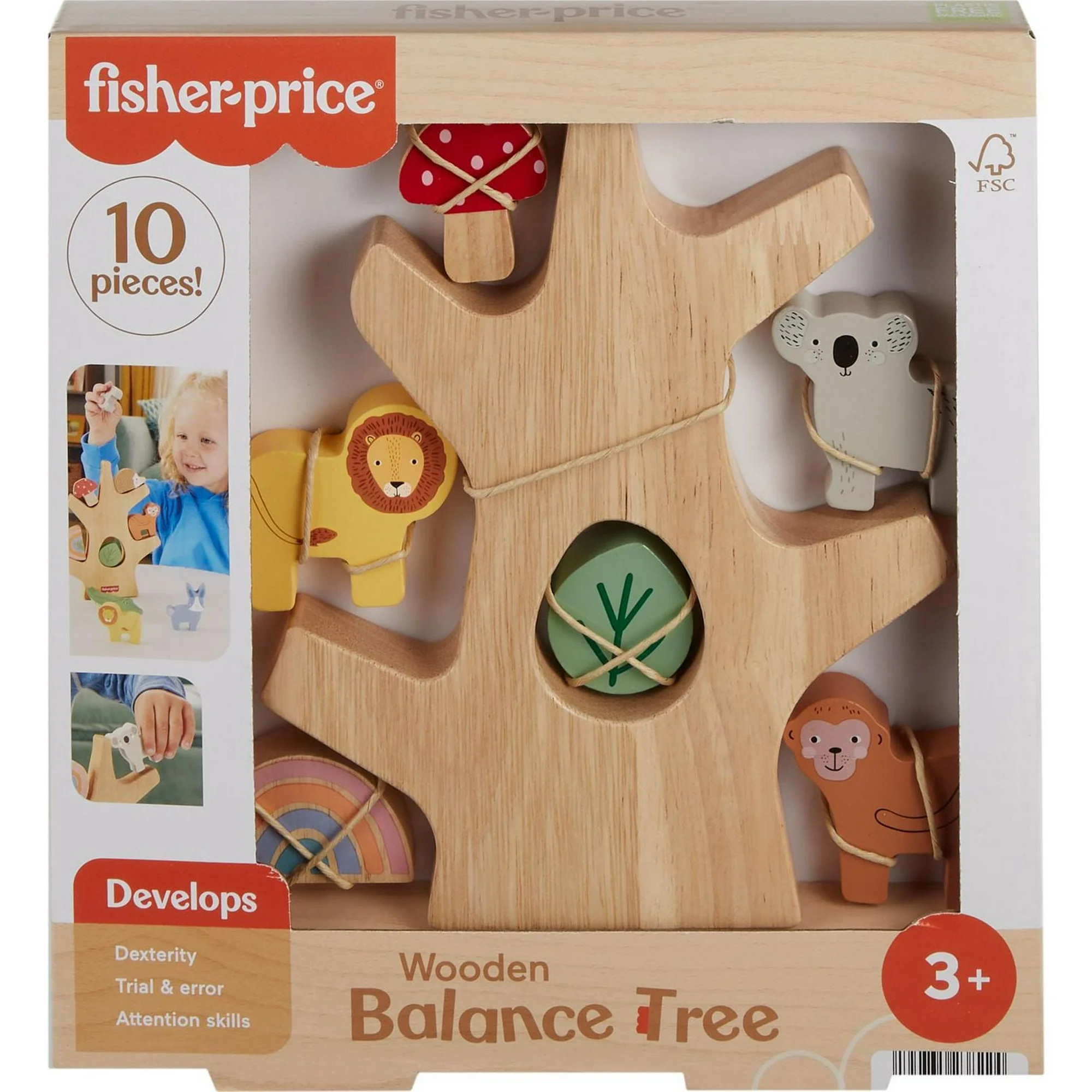 Fisher-Price Wooden Balance Tree Preschool Stacking Activity Toy, 10 Wood Pieces | Walmart (CA)