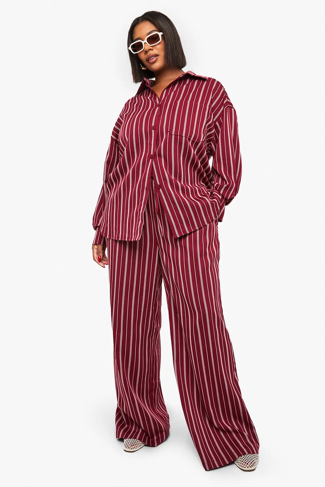 Plus Oversized Stripe Shirt | Boohoo.com (UK & IE)
