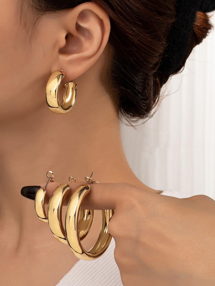 1set Minimalist Hoop Earrings | SHEIN
