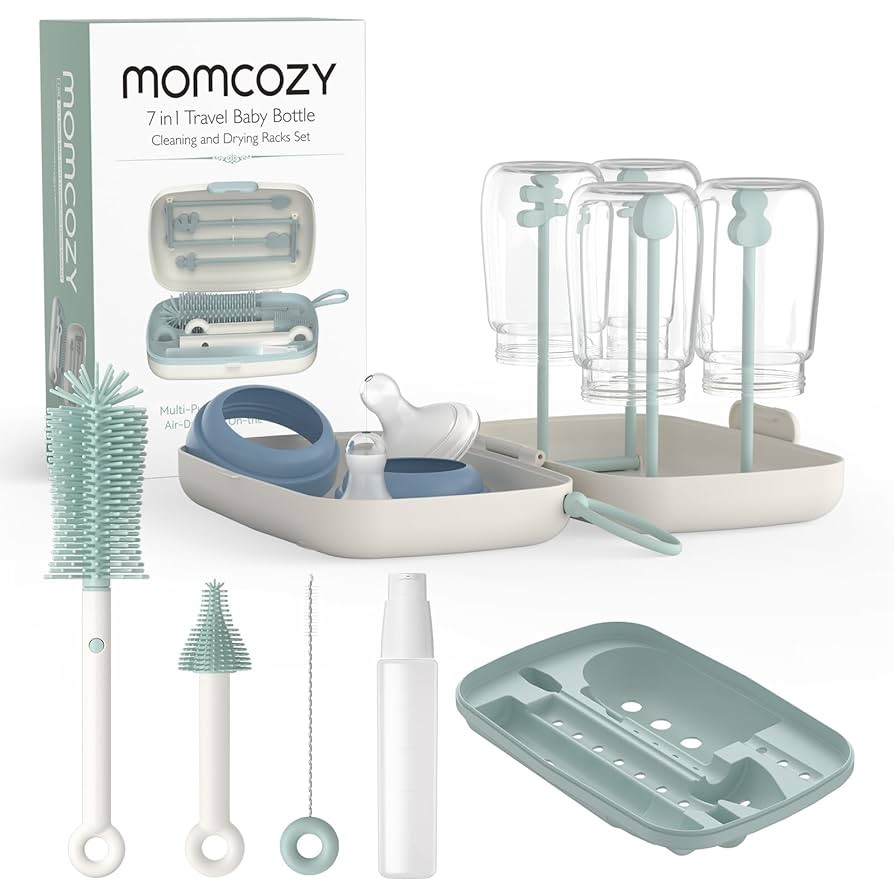 Momcozy Bottle Brush Set - Baby Bottle Cleaner Kit with Silicone Brush, Nipple Brush, Straw Brush... | Amazon (US)
