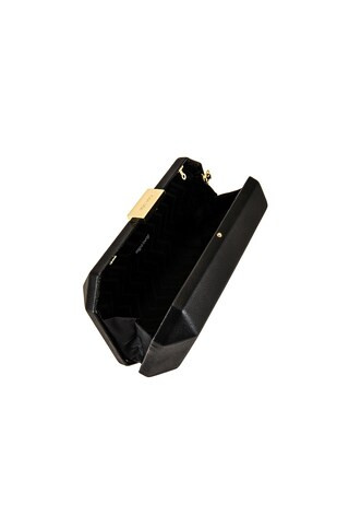 olga berg Lia Facetted Clutch With Tassel in Black & Gold from Revolve.com | Revolve Clothing (Global)