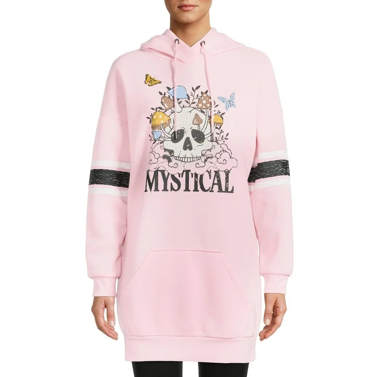 No Boundaries Juniors Varsity Tunic Hoodie | Walmart (US)