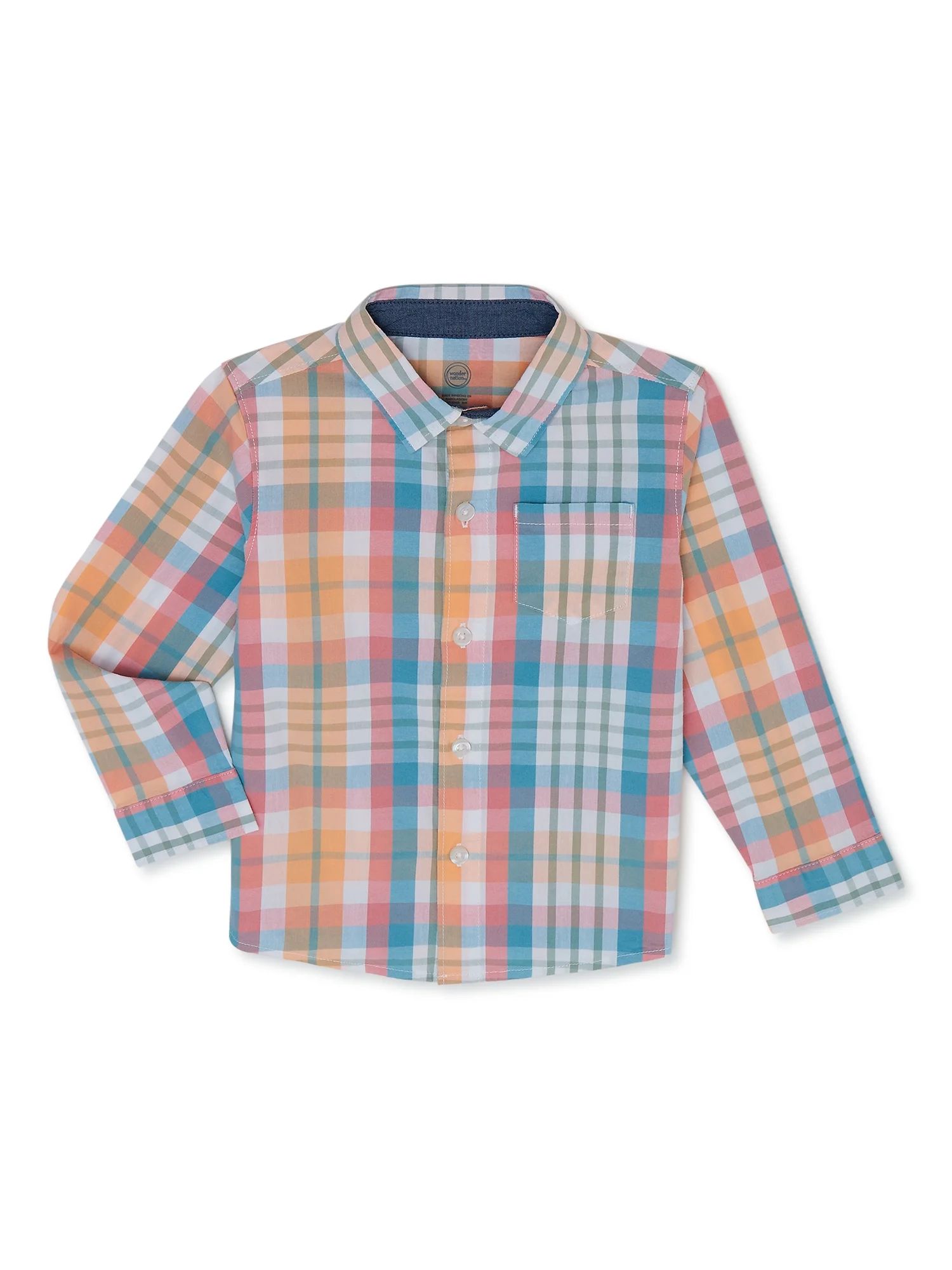 Wonder Nation Toddler Boys Woven Shirt with Long Sleeves, Sizes 18M-5T | Walmart (US)
