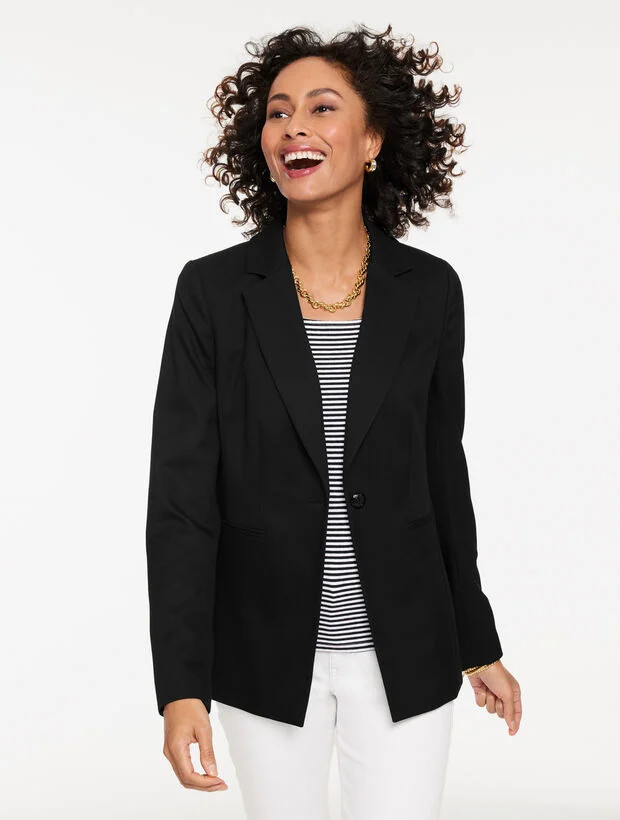 Single Button Twill Blazer | Talbots