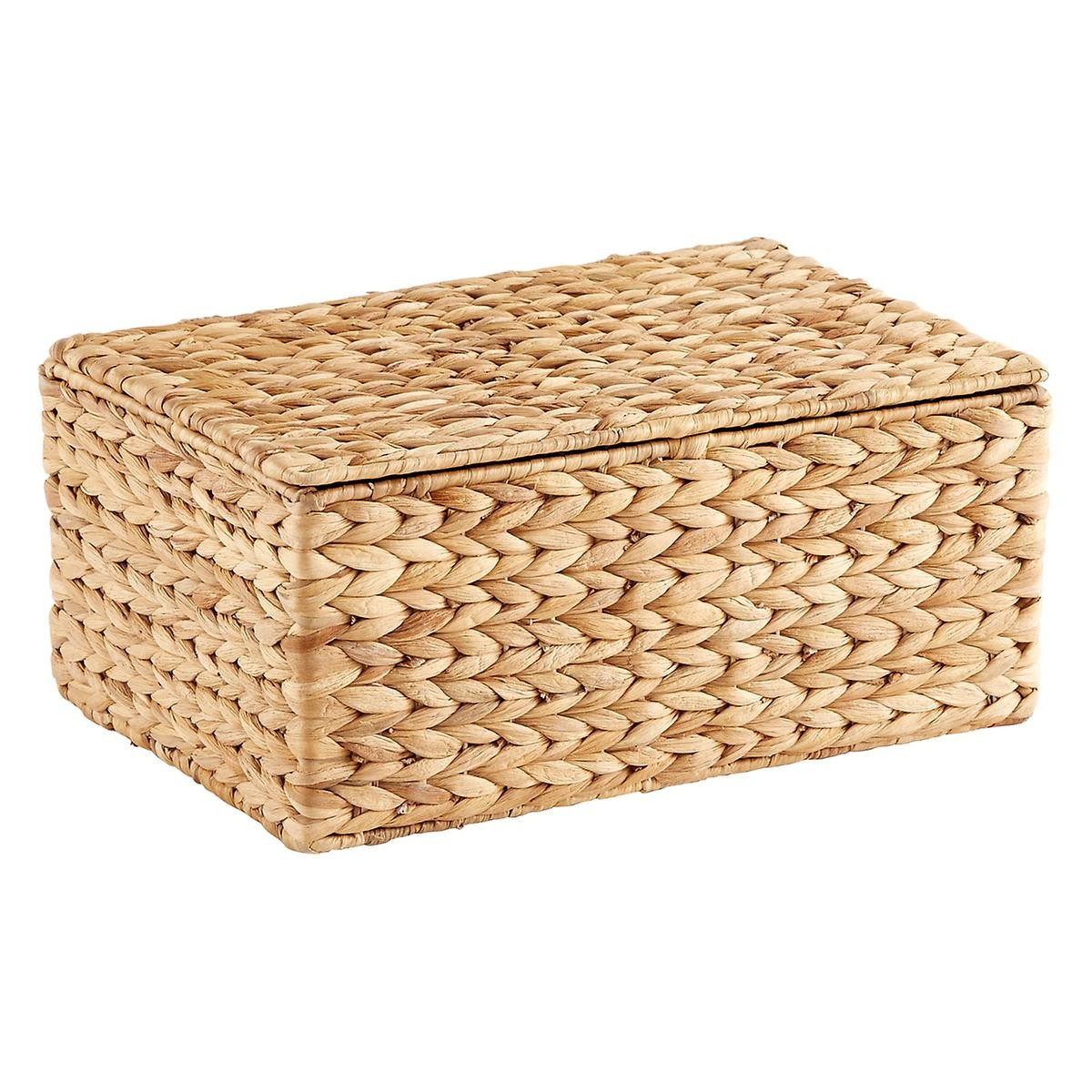 Small Water Hyacinth Storage Box with Hinged Lid | The Container Store