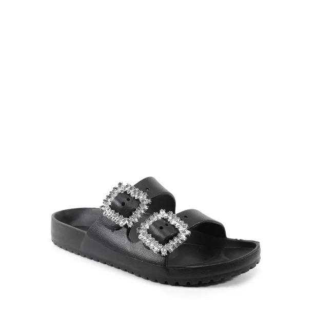 PORTLAND by Portland Boot Company Women's Rhinestone Buckle EVA Footbed Sandal - Walmart.com | Walmart (US)