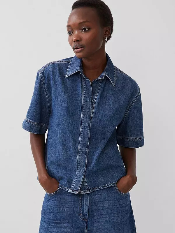 French Connection Denim Short Sleeve Shirt | Very (UK)
