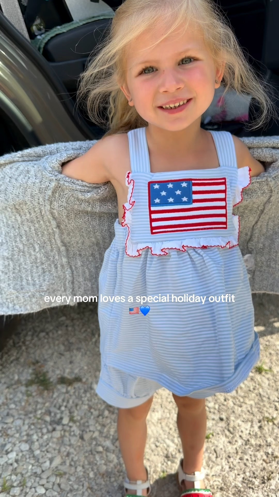 🇺🇸 The sweetest little patriotic outfit ❤️🤍💙

The light blue stripes, flutter details, and flag applique make this one feel extra special for summer celebrations.

#4thofjuly #girlmom #patrioticstyle #littlegirlfashion #summeroutfits #ltkkids

#LTKKids #LTKBaby #LTKmomlife