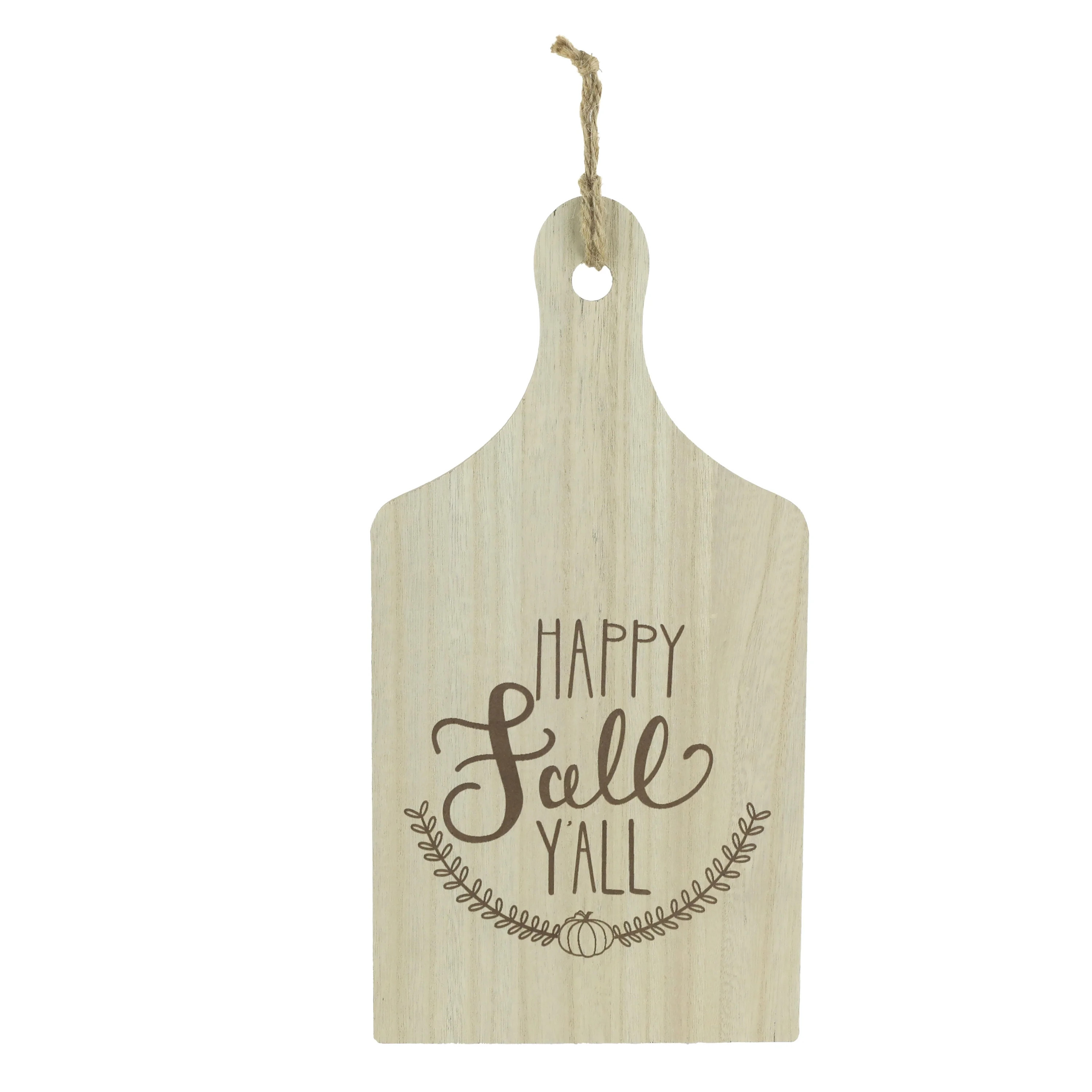 Way to Celebrate 7.5-inch Harvest Wood Hanging Décor, Tan Color, Happy Fall - Walmart.com | Walmart (US)