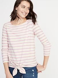 Relaxed Tie-Front Mariner Top for Women | Old Navy US