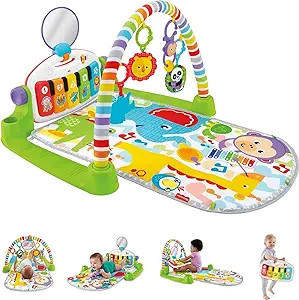 Fisher-Price Baby Playmat Deluxe Kick & Play Piano Gym with Musical -Toy Lights & Smart Stages Le... | Amazon (US)