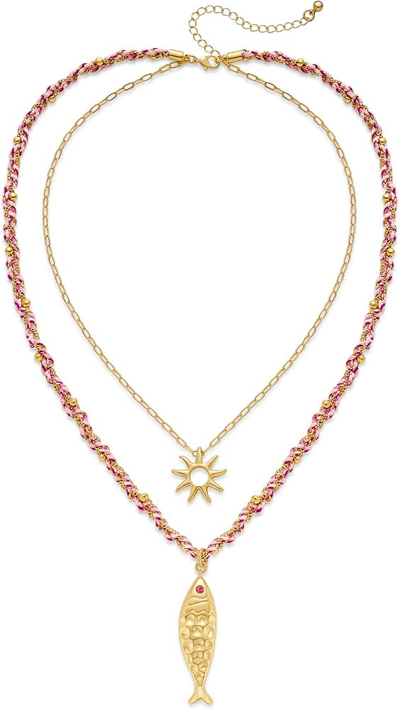 Shell Necklaces for Women Trend Boho Scarf Necklaces Ocean Mermaid Conch Seashell Necklace Summer... | Amazon (US)