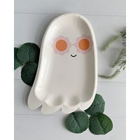 Halloween Ghost With Sunnies Shaped Plates | Set Of 8 Dessert | Etsy (US)