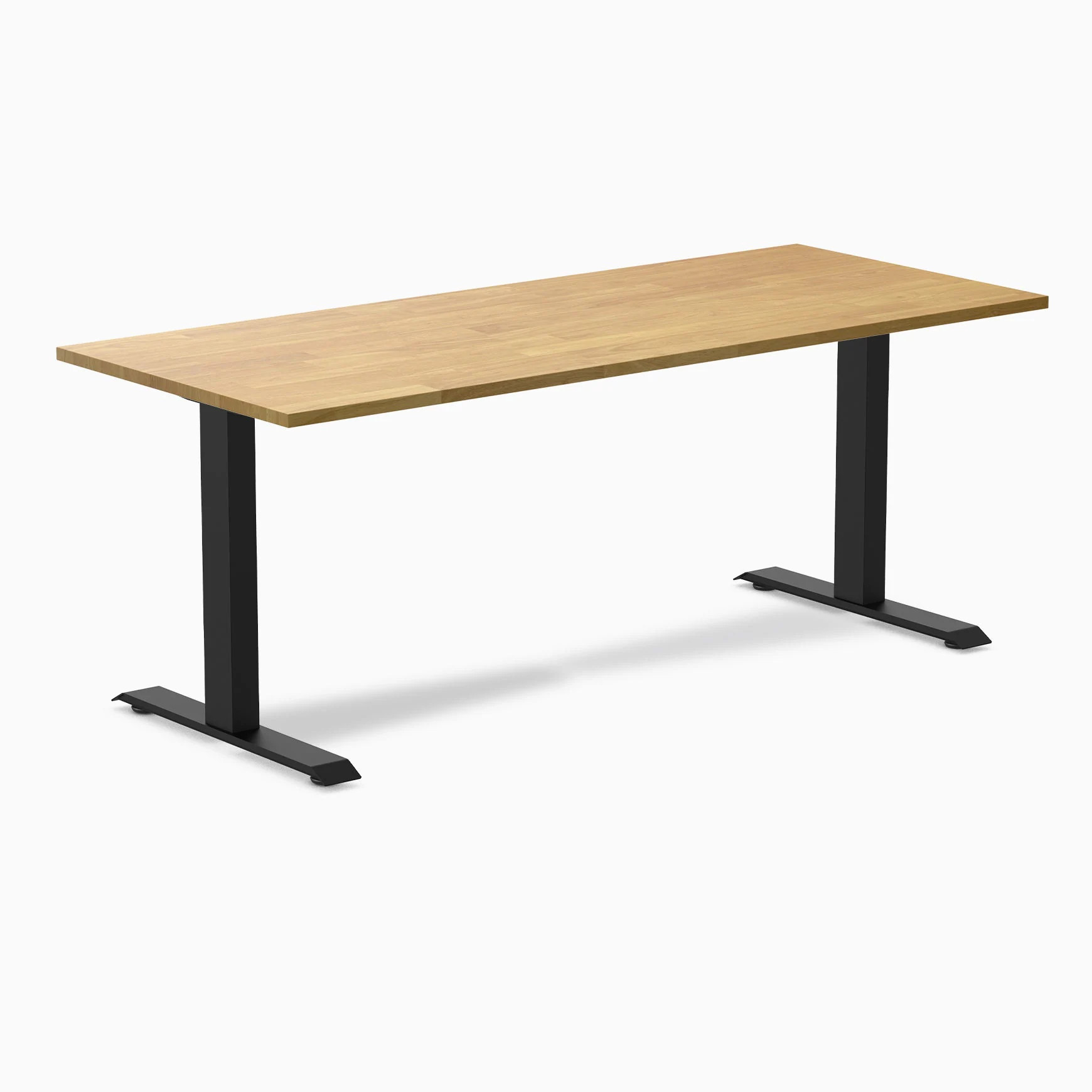 Desky Zero Rubberwood Office Desk - Light Oak / 72 x 30 inches / Matte Black | 47233700528450 | Lowe's