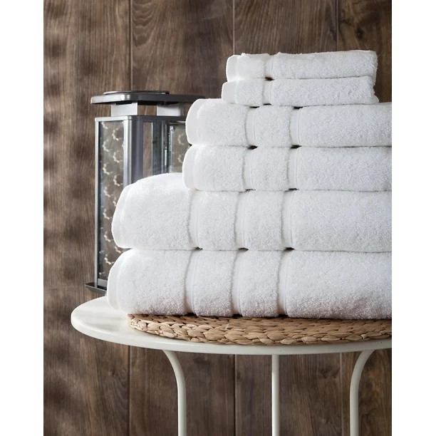 UpThrone Luxury Turkish Cotton White Bath Towels Set of 6- Bathroom Towels - Turkish Bath Towel S... | Walmart (US)