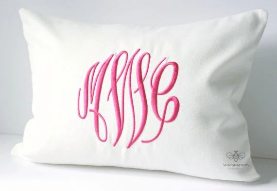 Monogram Pillow Cover Fits a 12x16 Decorative Throw Pillow - Etsy | Etsy (US)