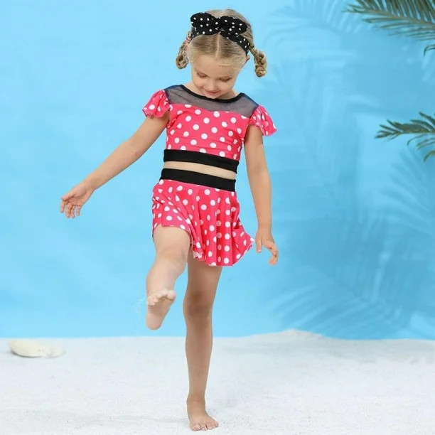 Girls Princess Two Piece Swimsuit Toddler Bikini Set Ruffle Bathing Suit Swim Wear Dress Up - Wal... | Walmart (US)