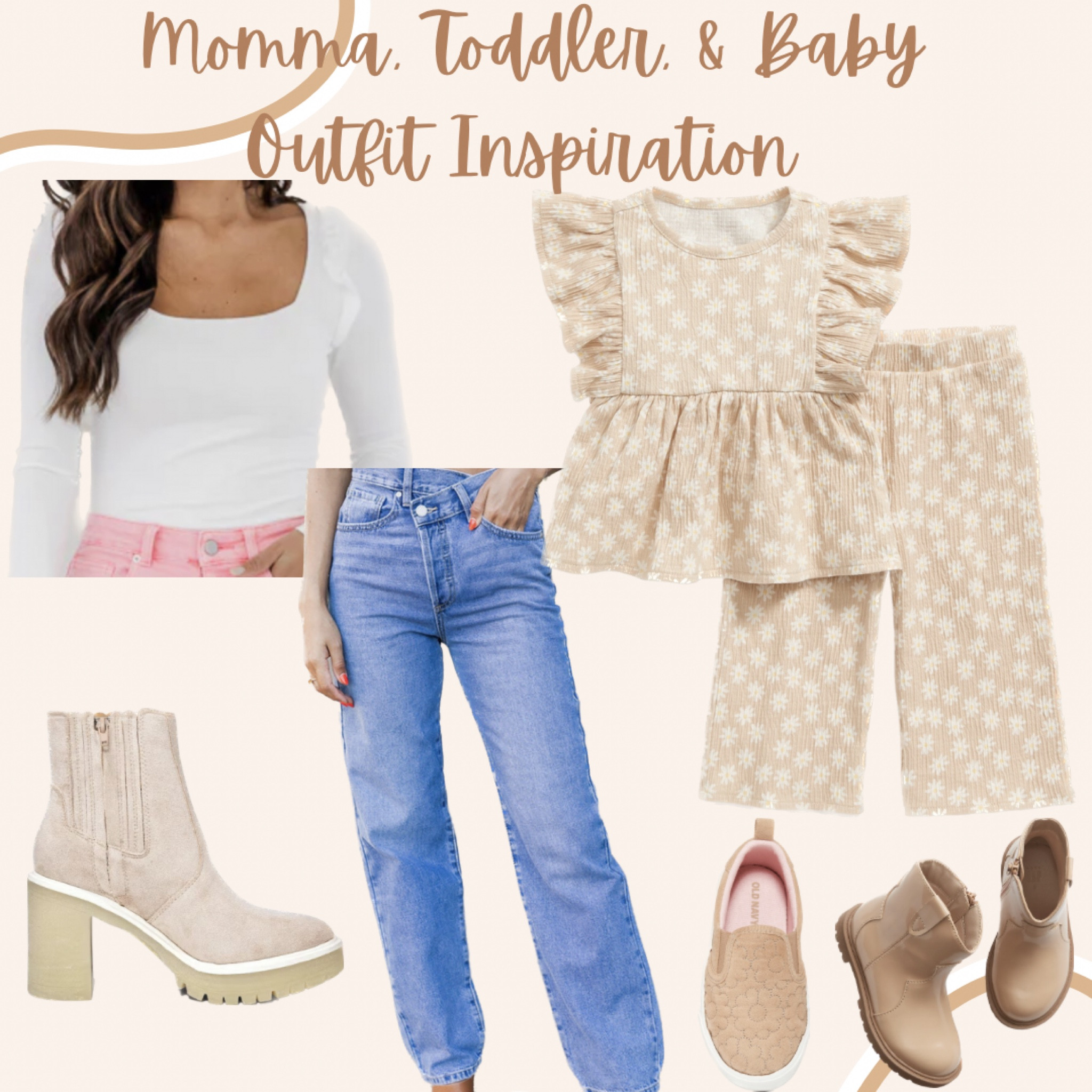 Mommy, toddler, and baby outfit inspiration idea! I love giving options to match with your little! 

Mommy and me matching | photoshoot idea | outfit inspiration | toddler girl | boots | baby boots | baby girl | casual 

#LTKkids #LTKfamily #LTKbaby