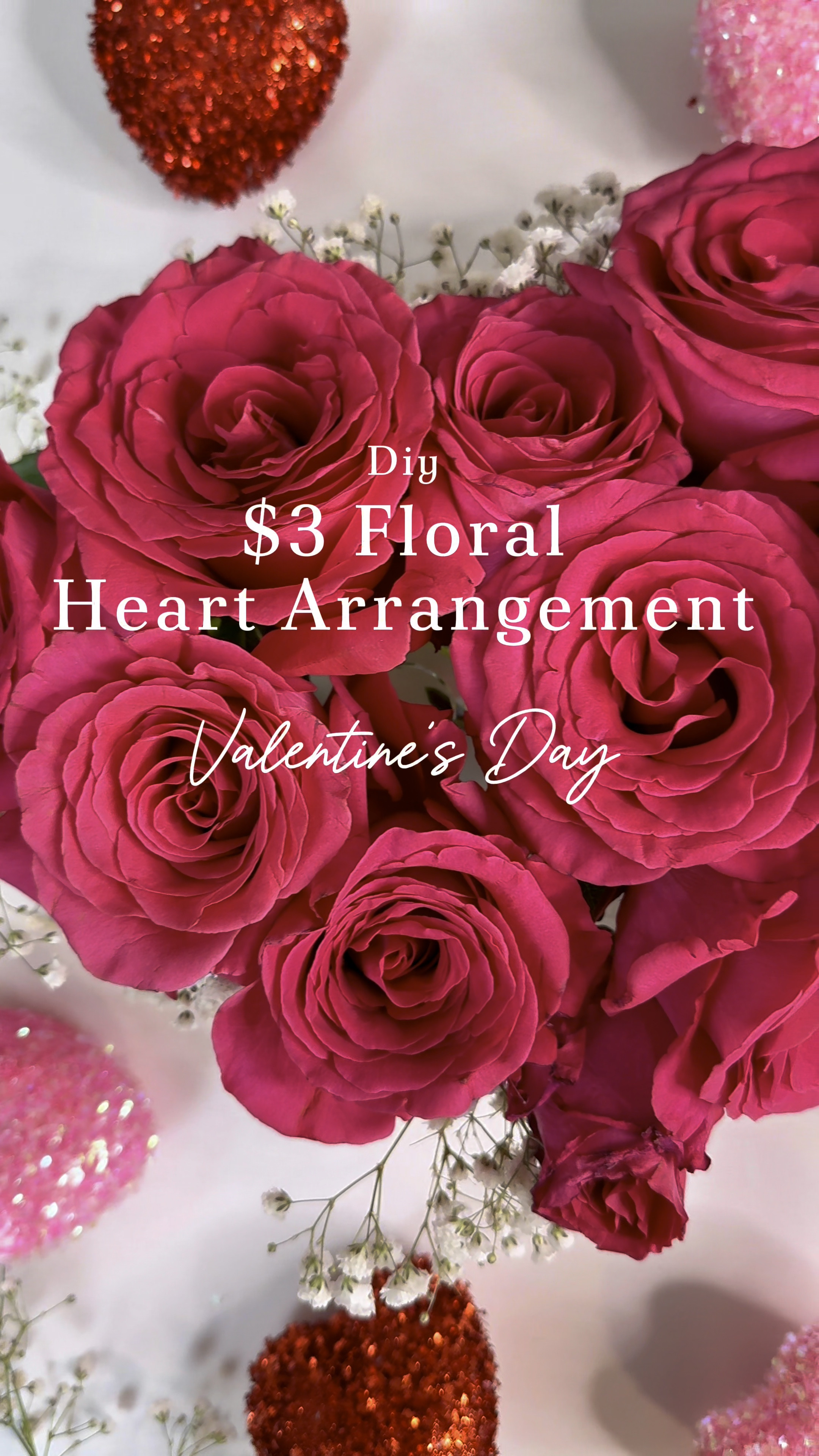 $3 DIY Floral Heart Arrangement🌹🩷
Do you like receiving flowers? 
Create a gorgeous centerpiece for Valentine’s Day with affordable blooms and a stylish acrylic heart-shaped vase. It’s the perfect way to add a touch of love to any room!

Shop the look through my LTK storefront

Pro Tip:
	To prep your roses, gently flip them upside down and spin to fluff the petals for a fuller, more vibrant look. This works best on roses that are partially open.
Trim the stems at an angle and remove excess leaves to keep your flowers hydrated and your arrangement looking professional!

#valentinesday #floralarrangement #diyflower #vdaygifts #vdayflowers #valentinedecor #diydecor #valentinesdecorations #flowers #diyfloralarrangement #vdaydecor #valentine #homedecor #viral #explore #fypシ 

#LTKWatchNow #LTKSeasonal #LTKGiftGuide