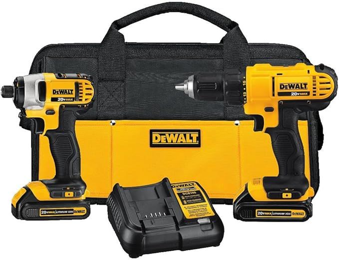 DEWALT 20V MAX Cordless Drill and Impact Driver, Power Tool Combo Kit with 2 Batteries and Charge... | Amazon (US)