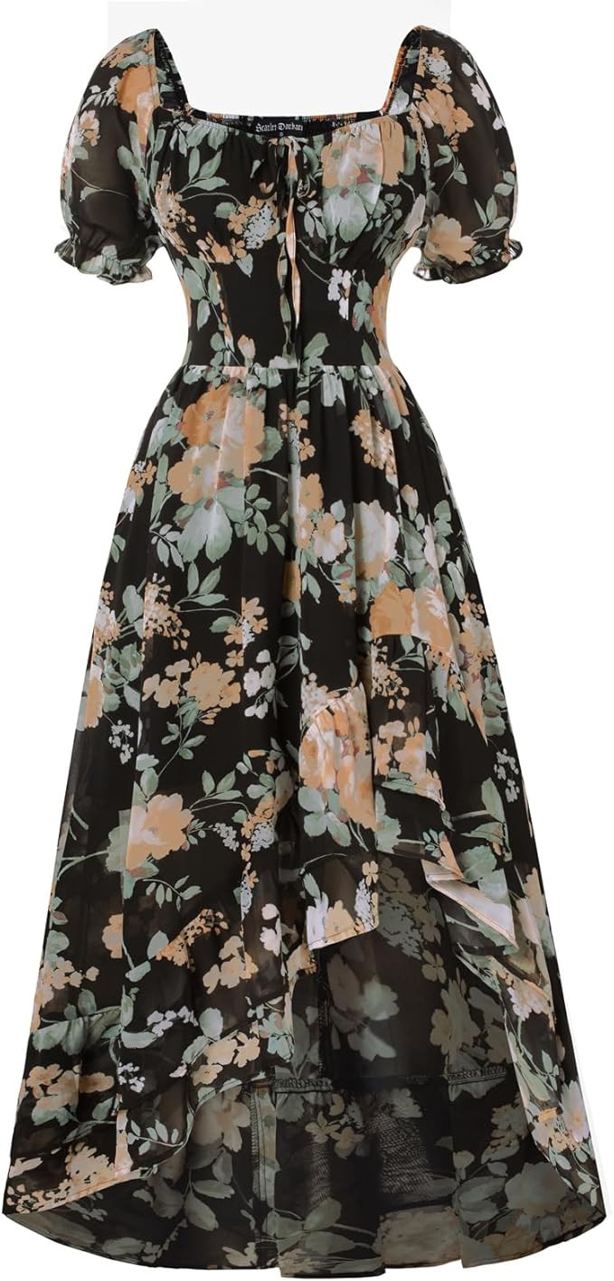 Scarlet Darkness Corset Dresses for Women Summer 2026 Floral Wedding Guest Chiffon Sundress | Amazon (US)