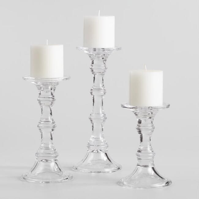 Glass Sora Pillar Candleholders | World Market