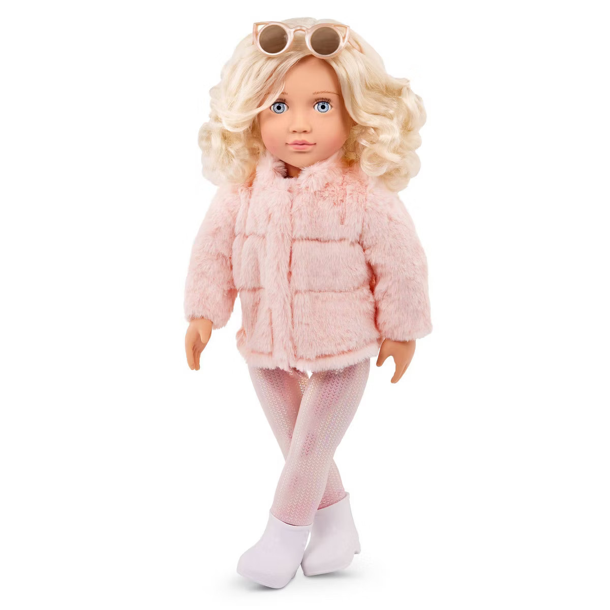 Our Generation Ava 18" Fashion Doll with Pink Faux-Fur Coat Outfit | Target