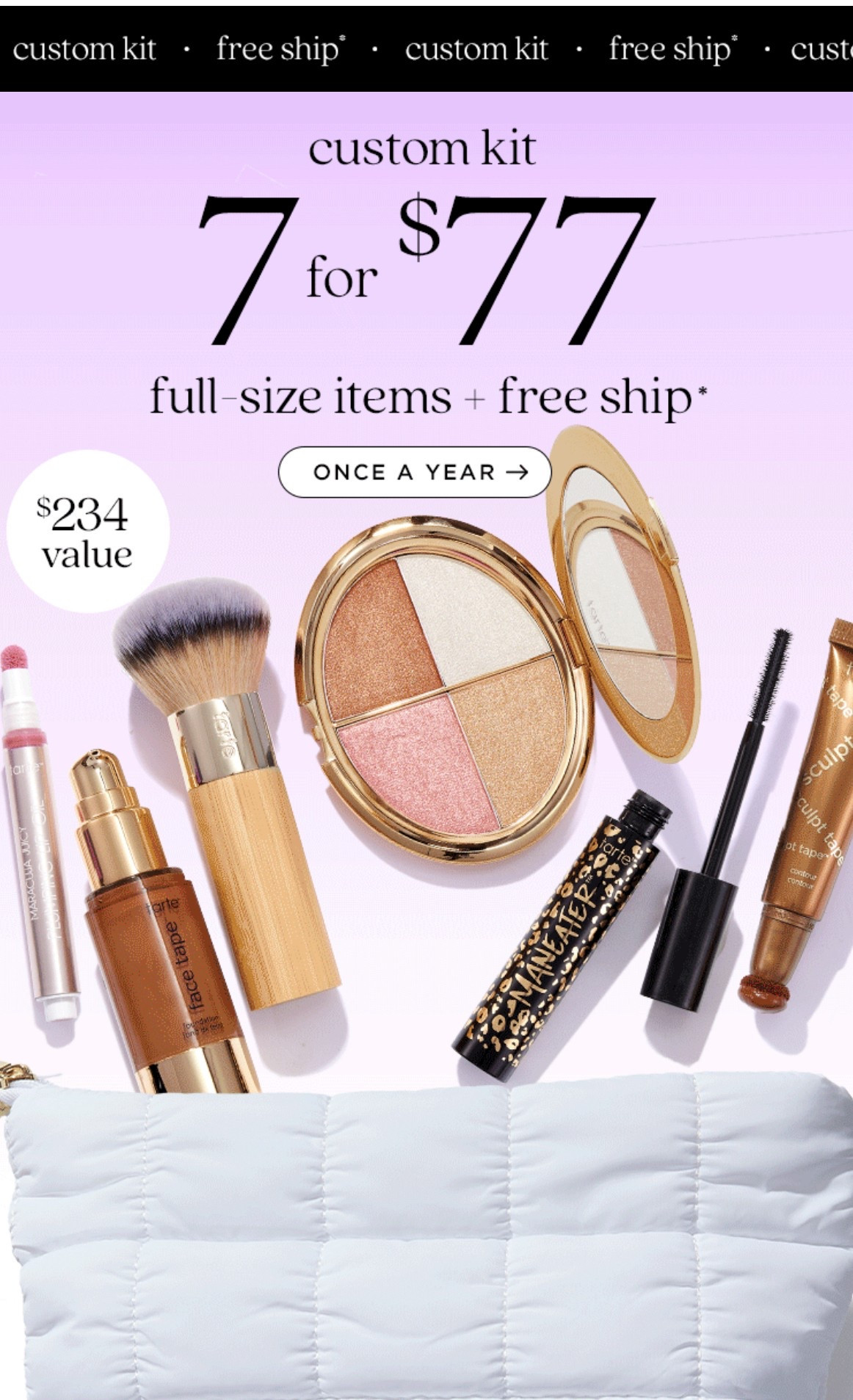 Tart custom kit ⭐️ 7 full size items for $77 + free shipping 🤩

#LTKSaleAlert #LTKBeauty #LTKFindsUnder100