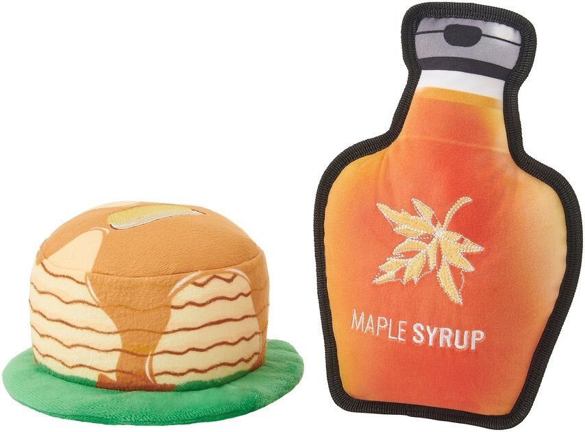 FRISCO Fall Pancakes & Maple Syrup Plush Squeaky Dog Toy, 2 count - Chewy.com | Chewy.com