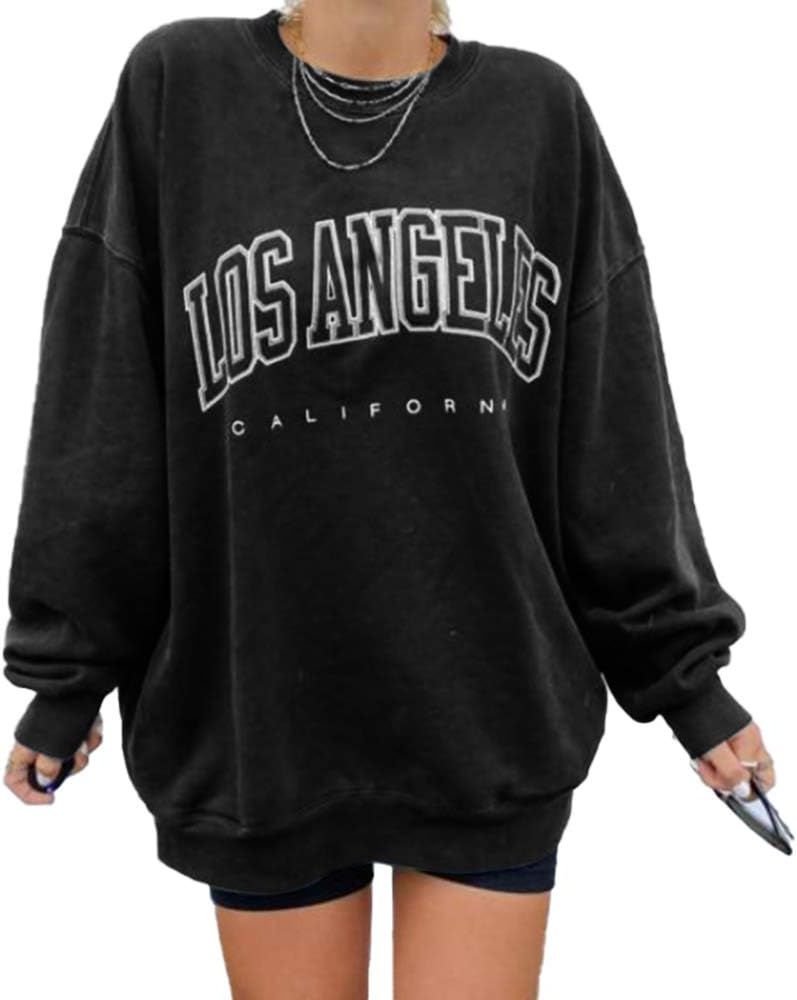 Women's Oversized Sweatshirt Los Angeles California Crewneck Long Sleeve Casual Loose Pullover To... | Amazon (US)