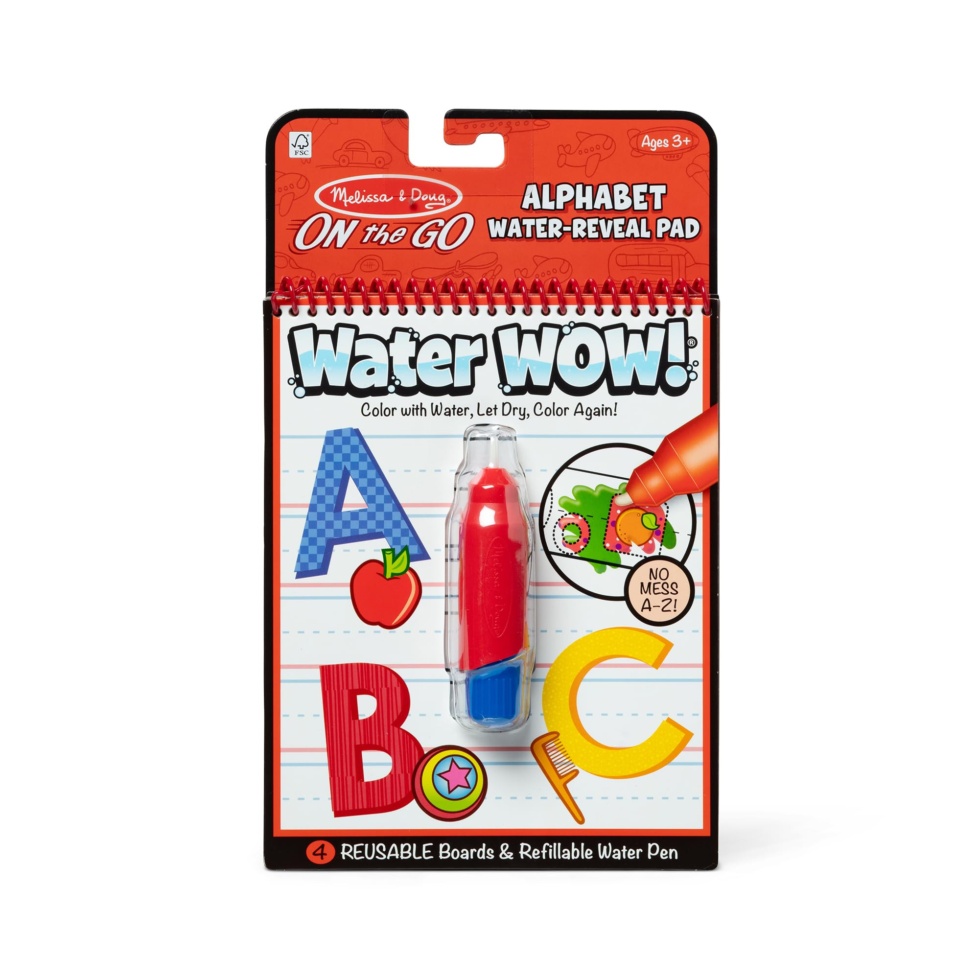 Melissa & Doug On the Go Water Wow! Reusable Water-Reveal Activity Pad - Alphabet - FSC Certified | Amazon (US)