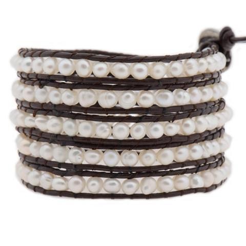 Freshwater Pearls on Brown | Victoria Emerson