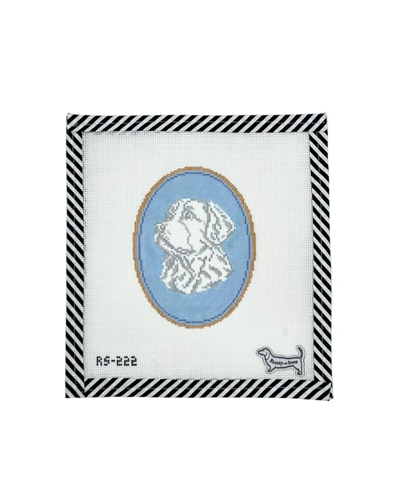 The Bernese Mountain Dog Cameo | Atlantic Blue Canvas