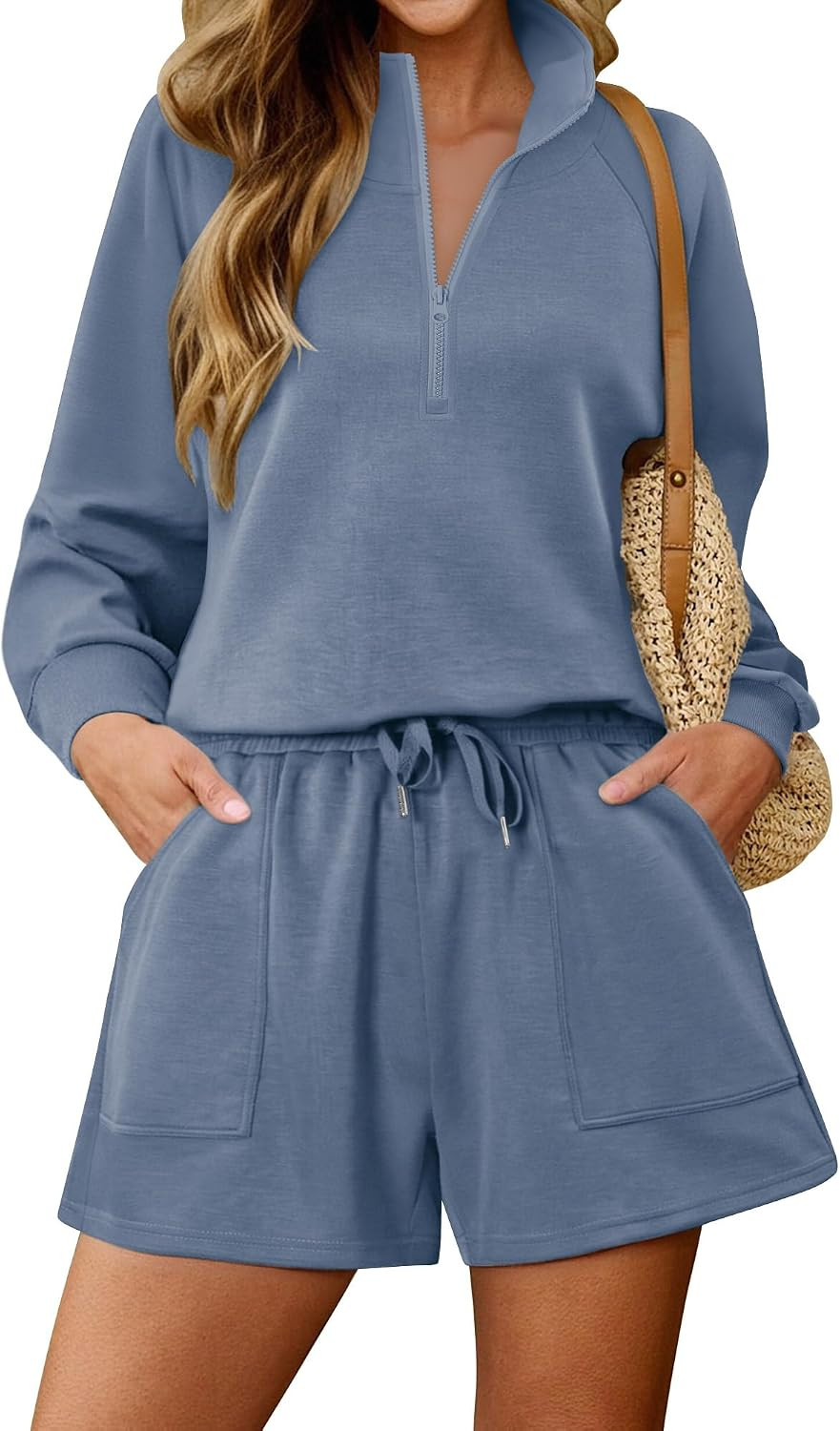 KISSMODA 2 Piece Sets for Women Sweatsuit Tops and Shorts Lounge Outfits | Amazon (US)