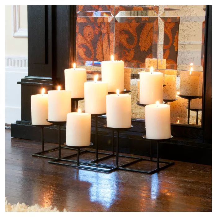 9 Candle Candelabra - Matte Black - Aiden Lane | Target