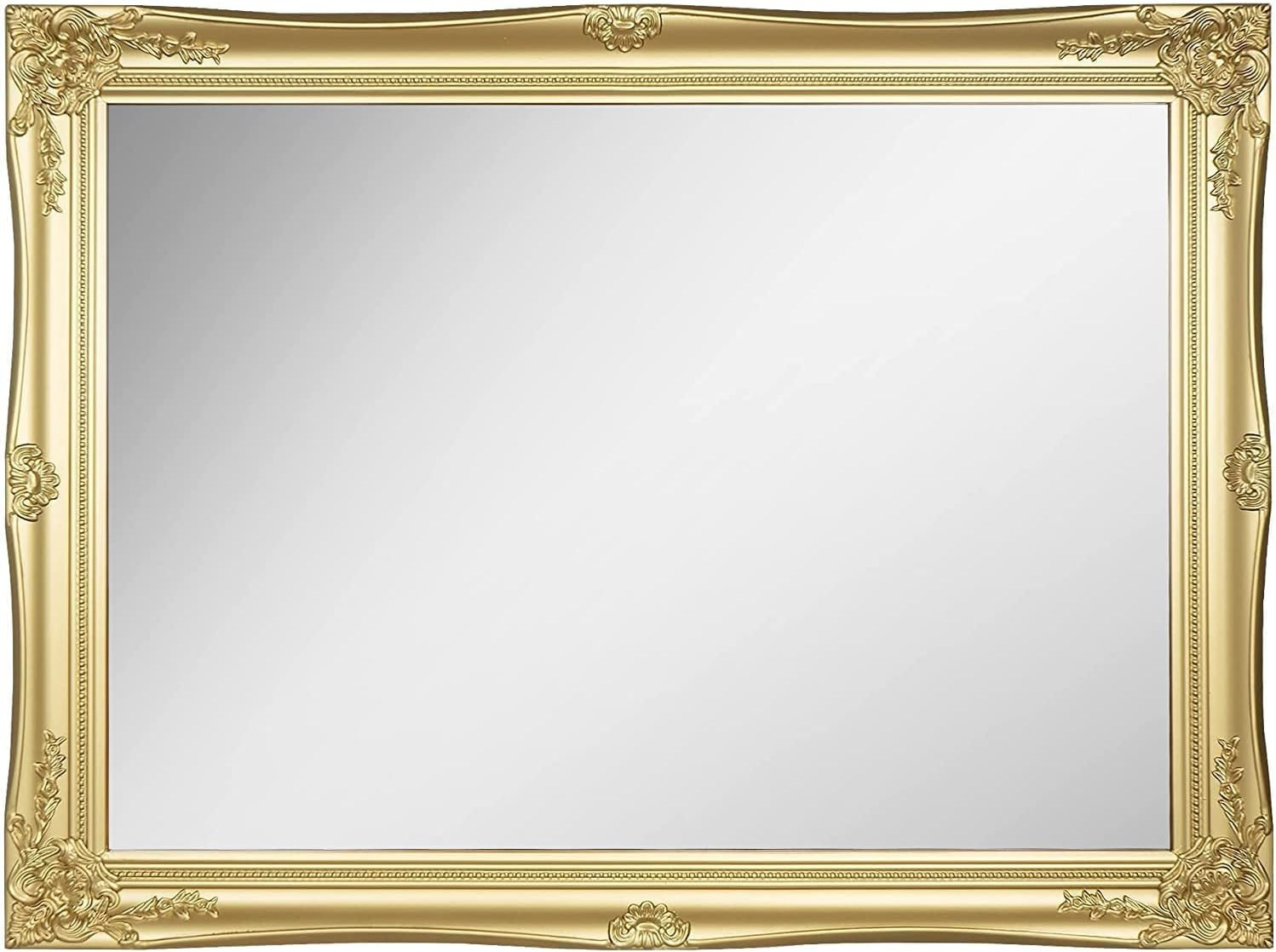 Elenens Vintage Rectangular Decorative Wall Hanging Mirror for Bathroom Vanity, Solid Wood Frame ... | Amazon (US)