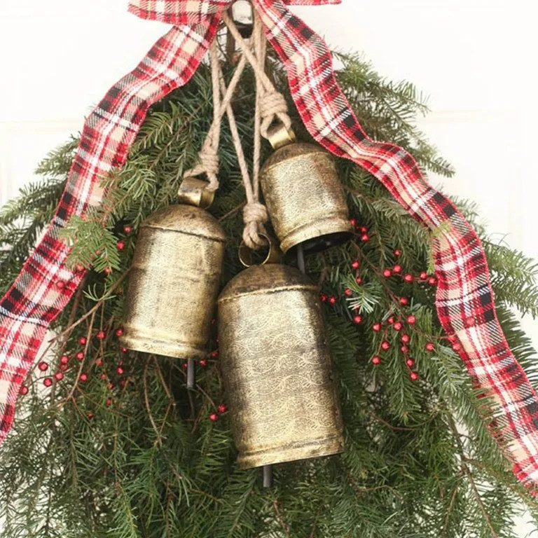YATLTE Shabby Chic Set, Vintage Handmade Rustic Door Hanging Bells, Harmony Cow Bells for Lucky C... | Walmart (US)