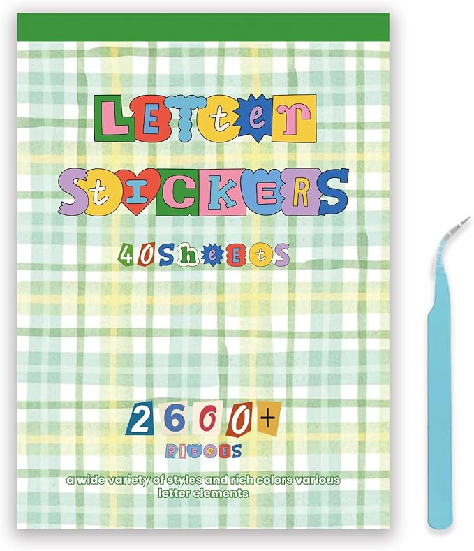 2600Pcs Magazine Letter Stickers Book for Scrapbook Album, Vintage Ransom Alphabet Stickers for J... | Amazon (US)