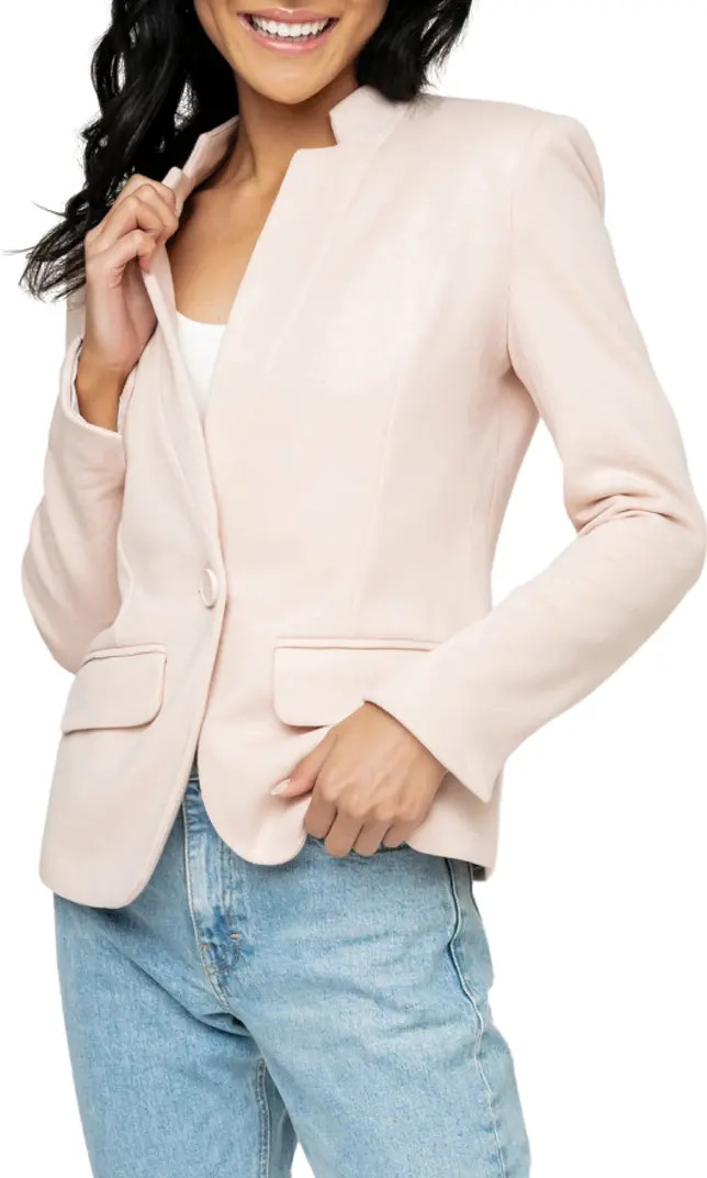GIBSONLOOK Inverted Notch Collar Cotton Blend Knit Blazer | Nordstrom | Nordstrom