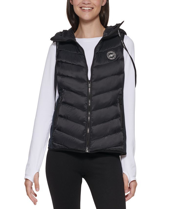 DKNY Sport Women's Hooded Puffer Vest & Reviews - Jackets & Blazers - Women - Macy's | Macys (US)