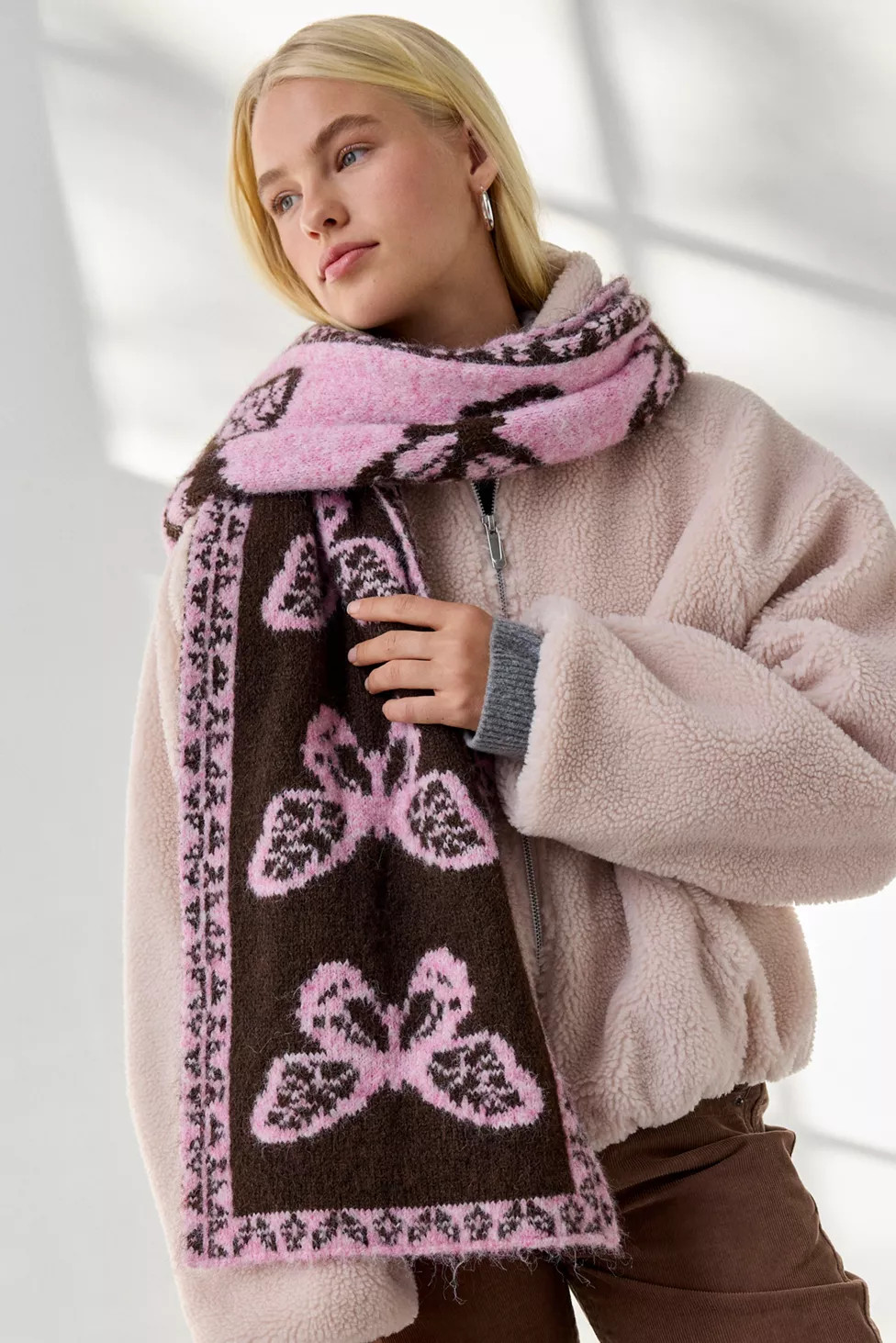 Butterfly Pattern Knit Scarf | Urban Outfitters (US and RoW)