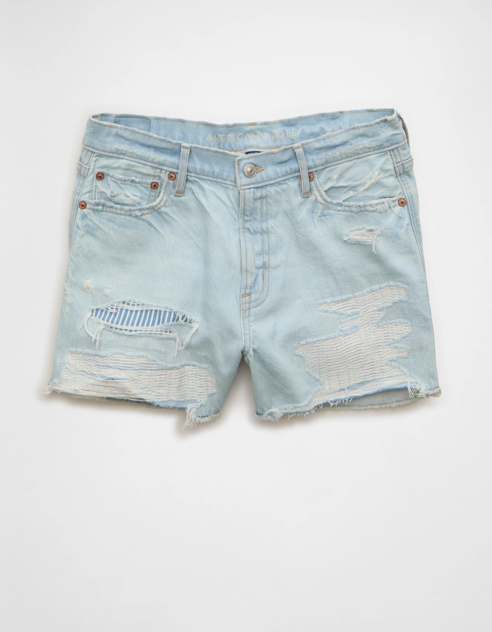 AE Strigid Super High-Waisted Relaxed Denim Short | American Eagle Outfitters (US & CA)
