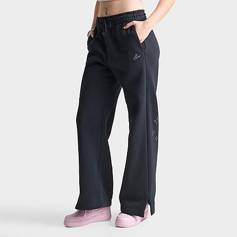 Nike Women's Sportswear Phoenix Fleece Goddess High-Waisted Wide-Leg Pants in Black Size: Medium | JD Sports (US)