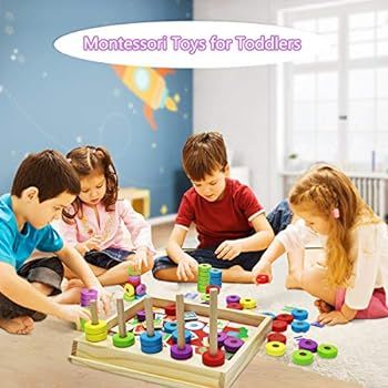 Amazon.com: Lydaz Montessori Materials Math Toys, Wooden Number Blocks Toys for Kids, Learning Re... | Amazon (US)