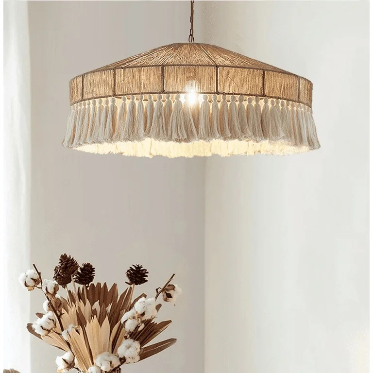 Arturesthome Bohemian retro hemp rope tassel chandelier creative bedroom main light restaurant li... | Walmart (US)