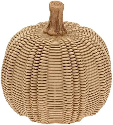 Boston International Pumpkin Décor Autumn & Fall Decorations, Small, Wicker Textured | Amazon (US)