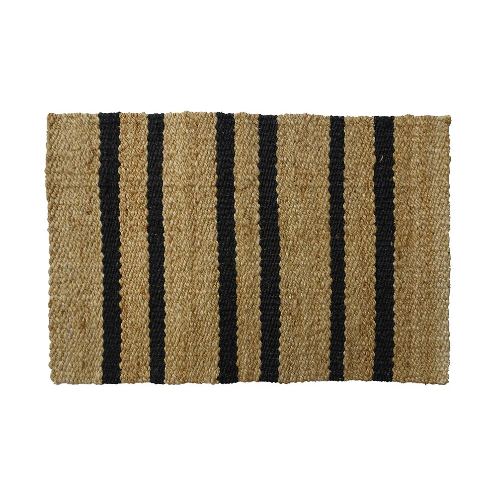 Natural and Black Striped Jute Rug | CG Hunter
