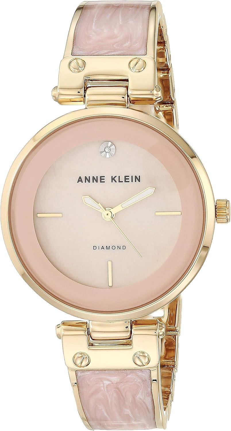 Anne Klein Women's Genuine Diamond Dial Bangle Watch | Amazon (US)