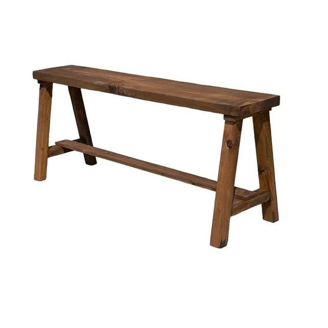 Woven Paths Simple Farmhouse Pine Wood Bench, Large Light Brown | Walmart (US)